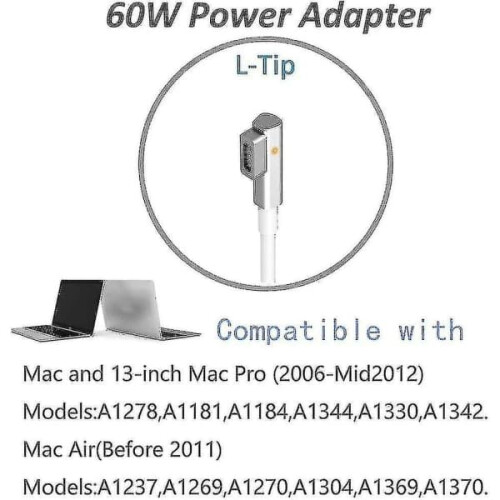 Cargador MacBook Pro con punta en L de 60 W 1