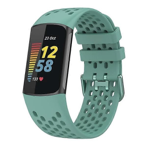 Blød silikone sportsrem til Fitbit Charge6/5 med 2