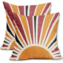 Housses de coussin bohèmes en lin 50 x 50 cm (lot de 2)
