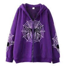 Damen-Hoodie mit Spinnenmuster, überschnittene Schultern, XXL