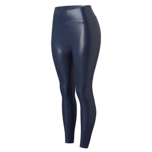 Γυναικείο Δερμάτινο Κολάν με Ψηλή Μέση και Ελαστικό Δερμάτινο Παντελόνι