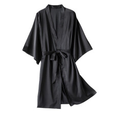 Robe courte en satin pour femme, Ă manches courtes