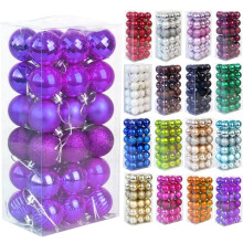 Christmas Tree Ball Ornaments Purple 3 cm 36 pcs