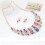 Conjunto feminino de colar e brincos com pingente espiral de strass 2
