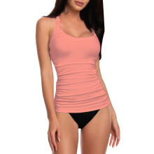 Tankini-topp med push-up og rund hals, trykk, til dame