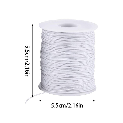 Svart elastisk snor til armbånd 1 mm 3-pakning 2