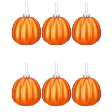 Orange Mini Pumpkin Hanging Ornaments 6 pcs