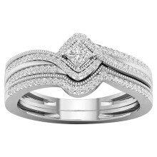 Bague pour femme à double rangée de pierres précieuses, une pièce