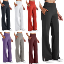 Lässige, einfarbige Damen-Yogahose mit elastischem Bund