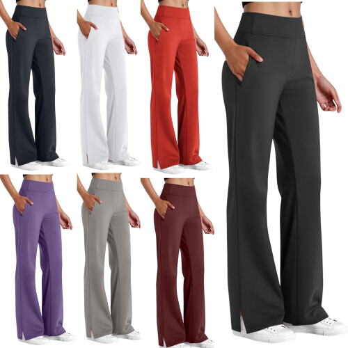 Lässige, einfarbige Damen-Yogahose mit elastischem Bund