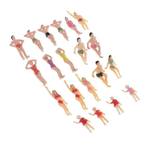 O-skala strandfigurer miniaturemodel 20 stk. 2