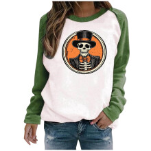Dame Halloween oversized sweatshirt med rund hals og lange ærmer