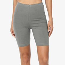Damen-Yoga-Shorts, hochgeschnitten, mittellang, aus dehnbarem Baumwollstoff