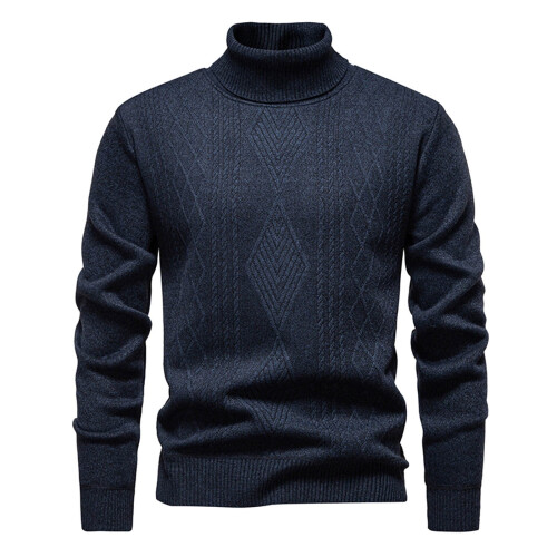 Pull de Noël moche pour homme, doublé et chaud, à col montant.