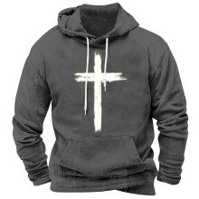 Hoodie Croise Críostaí le Póca d'Fhir