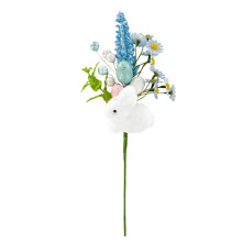 Decorazioni floreali a forma di uovo di Pasqua con coniglietto e uova di gommapiuma (1 pezzo)