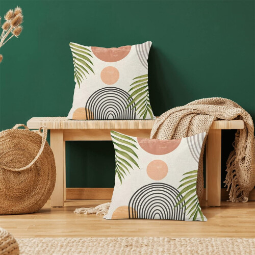 Boho Putetrekk 20x20 Lin Sett med 2 1