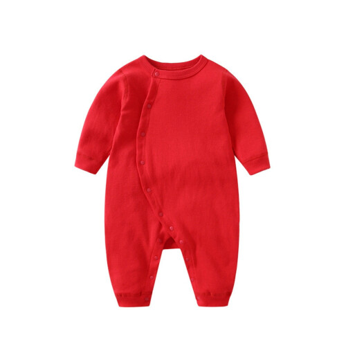 Baby långärmad offset body 6-9M röd 73cm