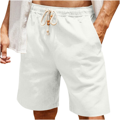 Pantaloncini cargo da uomo in tela, leggeri e comodi.