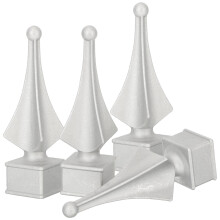 Korrosionsbestandige hegnspælstoppere 4 stk. 4,52 x 1,26 x 1,26