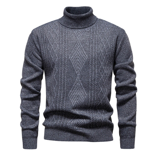 Pull de Noël chaud doublé à col montant pour homme (1 pièce)