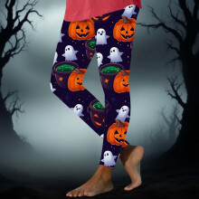 Női Halloween mintás jóganadrág, puha és rugalmas