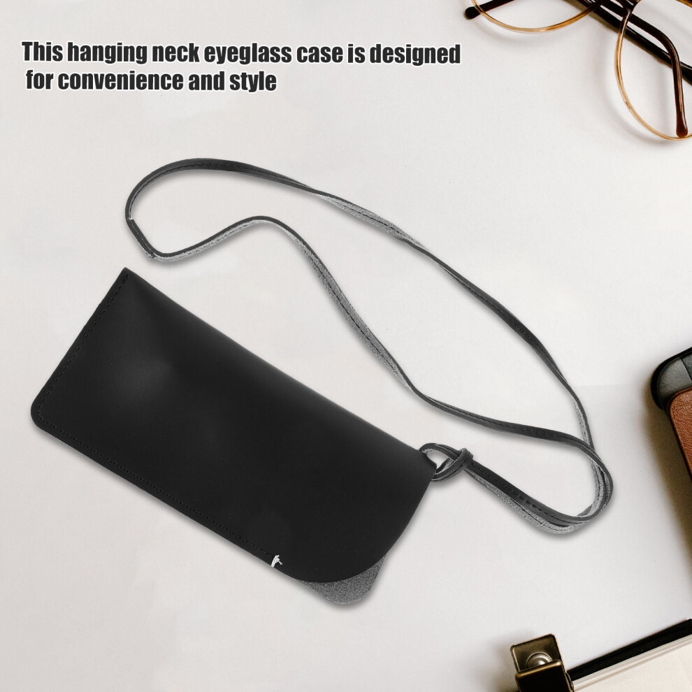OUNONA glasses carry lanyard bag black 16.4x8x1.6cm