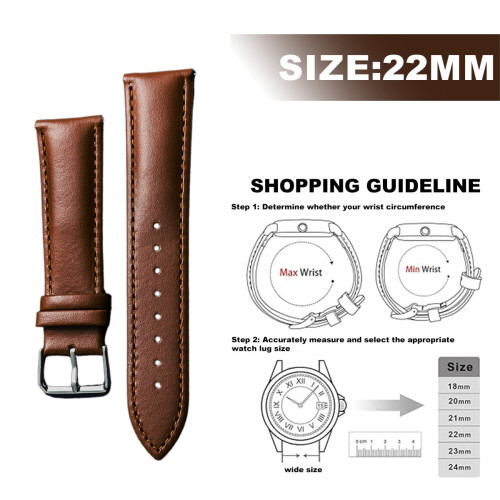 Läderarmband Mörkbrunt 20mm21mm22mm23mm 1