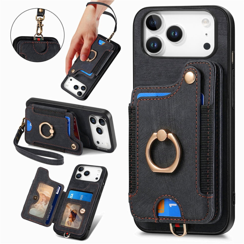 Iphone 17 Pro Max Wallet Case Pu Leather Black 9418476958236
