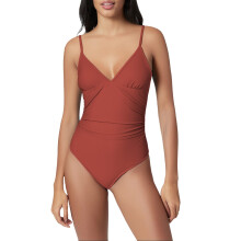 Dames eendelig badpak met V-hals en buikcorrigerende monokini
