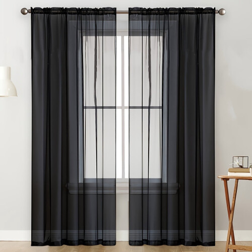 Transparente gardiner med lysfiltrering, 2 paneler, 91 x 132 cm