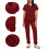 Black Scrubs Set for Women Solid Color Loose Fit 2X 1