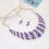Conjunto feminino de colar e brincos com pingente espiral de strass 4
