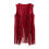 Women's tassel vest slim fit open front red 2