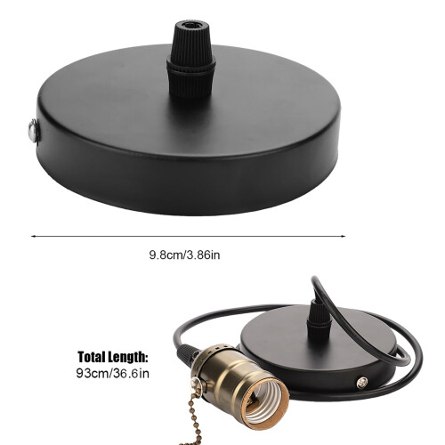 E27 Ceiling Lamp Holder Bronze Retro Pendant Base with 1
