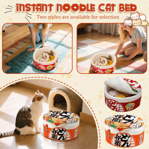 Κρεβάτι Ramen Noodle για κατοικίδια, μαλακή ζεστή φωλιά για γάτες και σκύλους 2