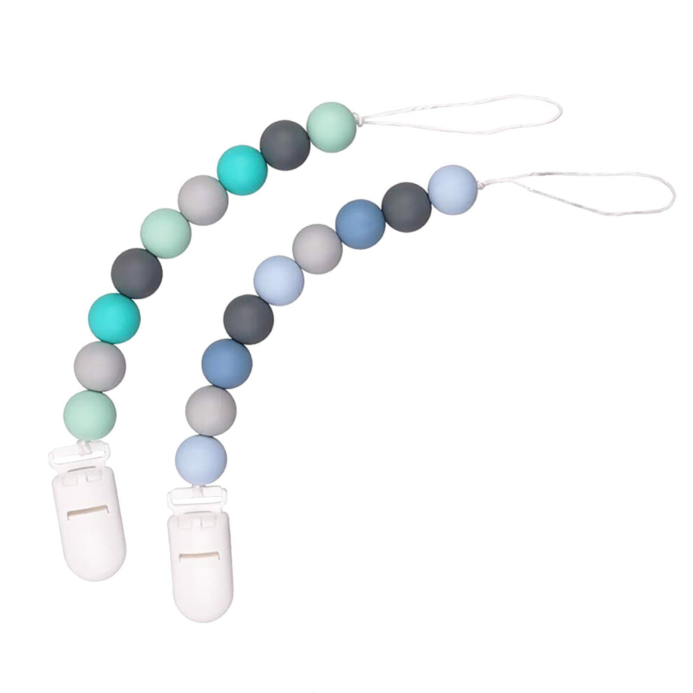 Silicone Pacifier Clip Holder One-Piece Design 2-Pack