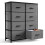 Fabric Dresser with 8 Drawers Grey 1