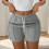 Women's Short Tight Shorts with Elastic Waist and Drawstring 1