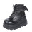 Women's Black Goth Ankle Boots with Bat Wing Buckles 1 Pair 1