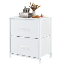 Nightstand with 2 Drawers White