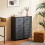 Fabric Dresser with 8 Drawers Gray 1