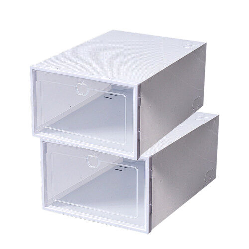 Clear stackable shoe boxes with magnetic door XL 1