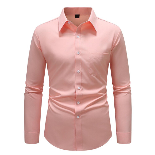 Solid Lapel Button Blouse Long Sleeve Business