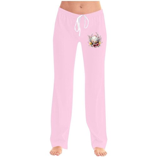 Women's Easter printed drawstring pants with two pockets
