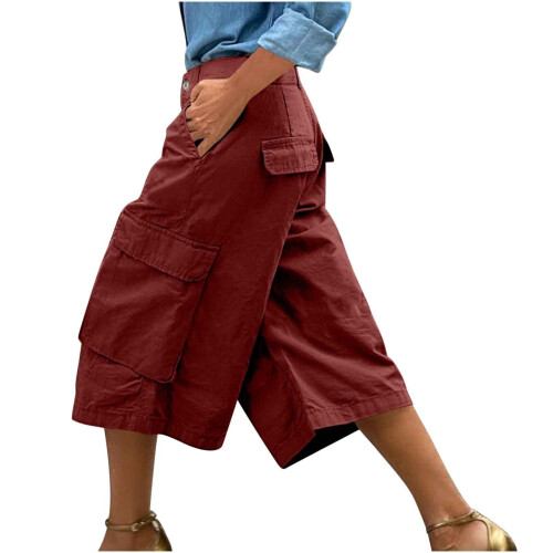 Damshorts med hög midja, röd XL 1