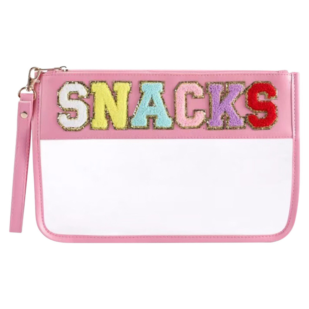 Transparent zippered snack and toiletry pouch 1 pack