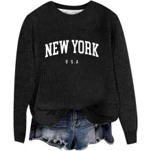 Damesvest met letterprint A-Zwart S
