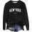Damesvest met letterprint A-Zwart S 1