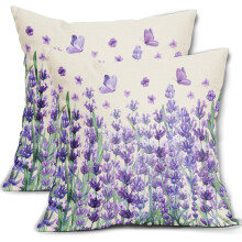 Violetit kukkaiset tyynynpäälliset 18x18 2 kpl:n setti